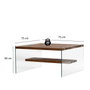Hanah Home Mesa de Centro Aqua - Chestnut con Cristal Templado